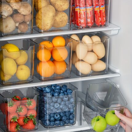 4-Pack Clear Refrigerator Storage Bins