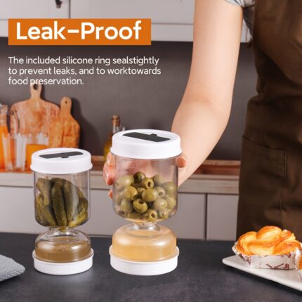 1pc Multipurpose Flip Storage Container with Built-in Strainer