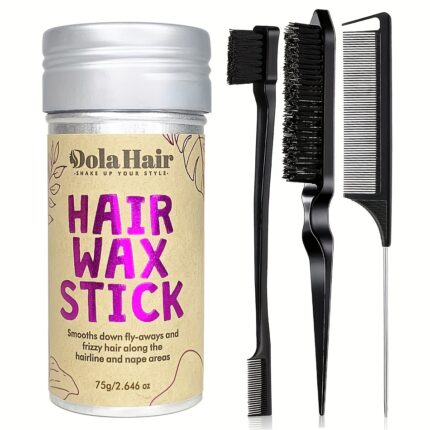 Slick Back Hair Brush, Wax Stick For Hair 4Pcs