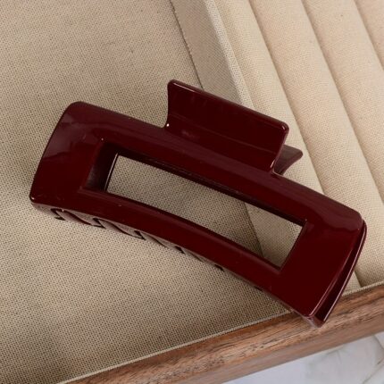 1pc Vintage-Style Large Hollow Rectangle Hair Claw Clip